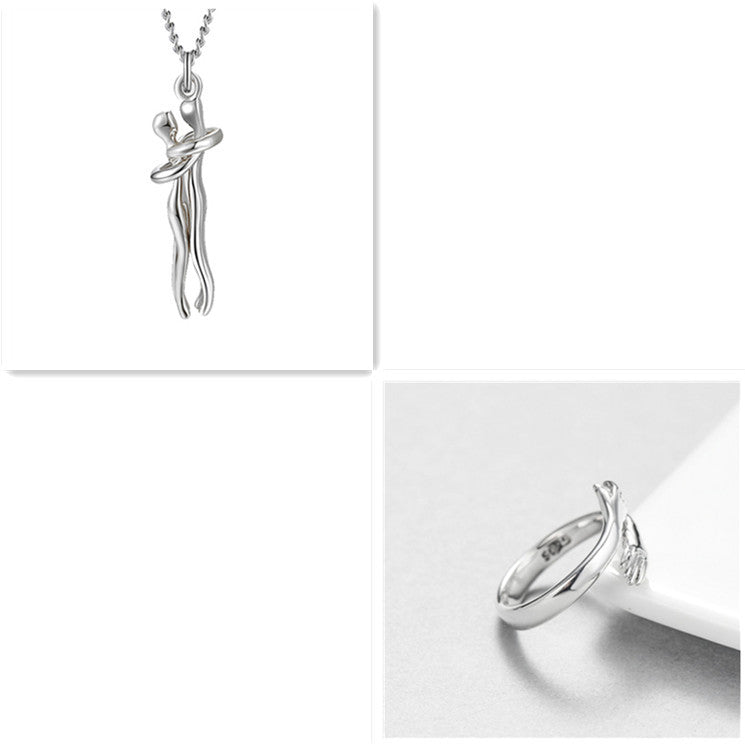 Love Hug Necklace - Unisex Couple Jewelry Simple Clavicle Chain