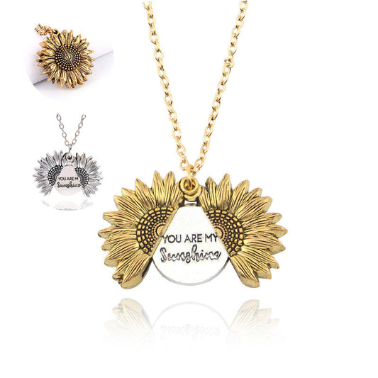 "You Are My Sunshine" Sunflower Necklace