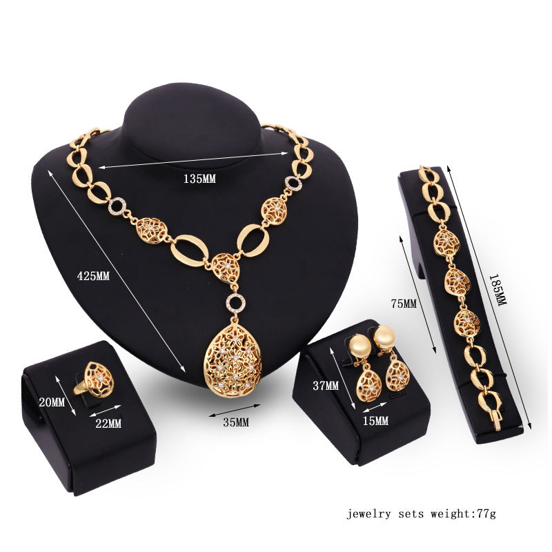 Elegant Gold Plated Four-Piece Jewelry Set