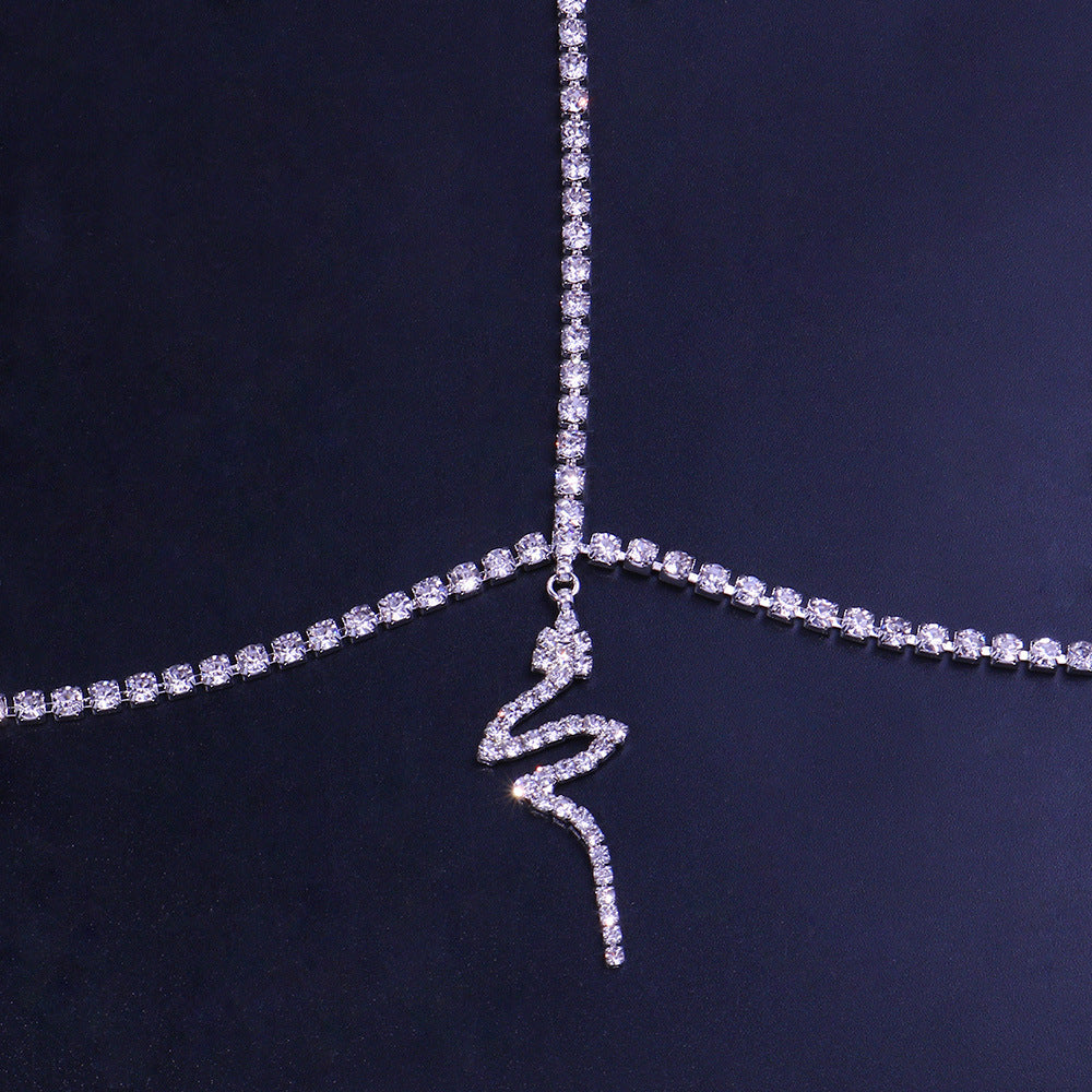 Rhinestone Pendant Thigh Chain