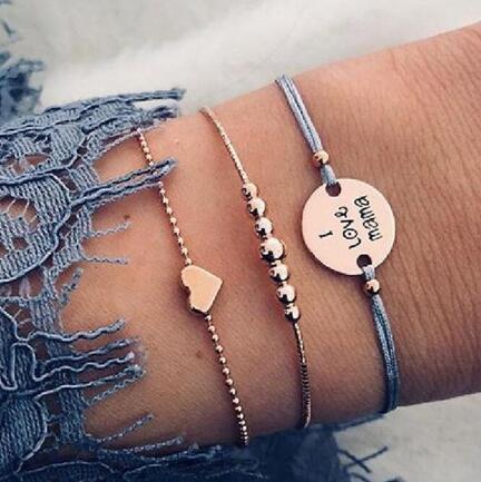 Celestial Charm Bead Chain Bracelet Set