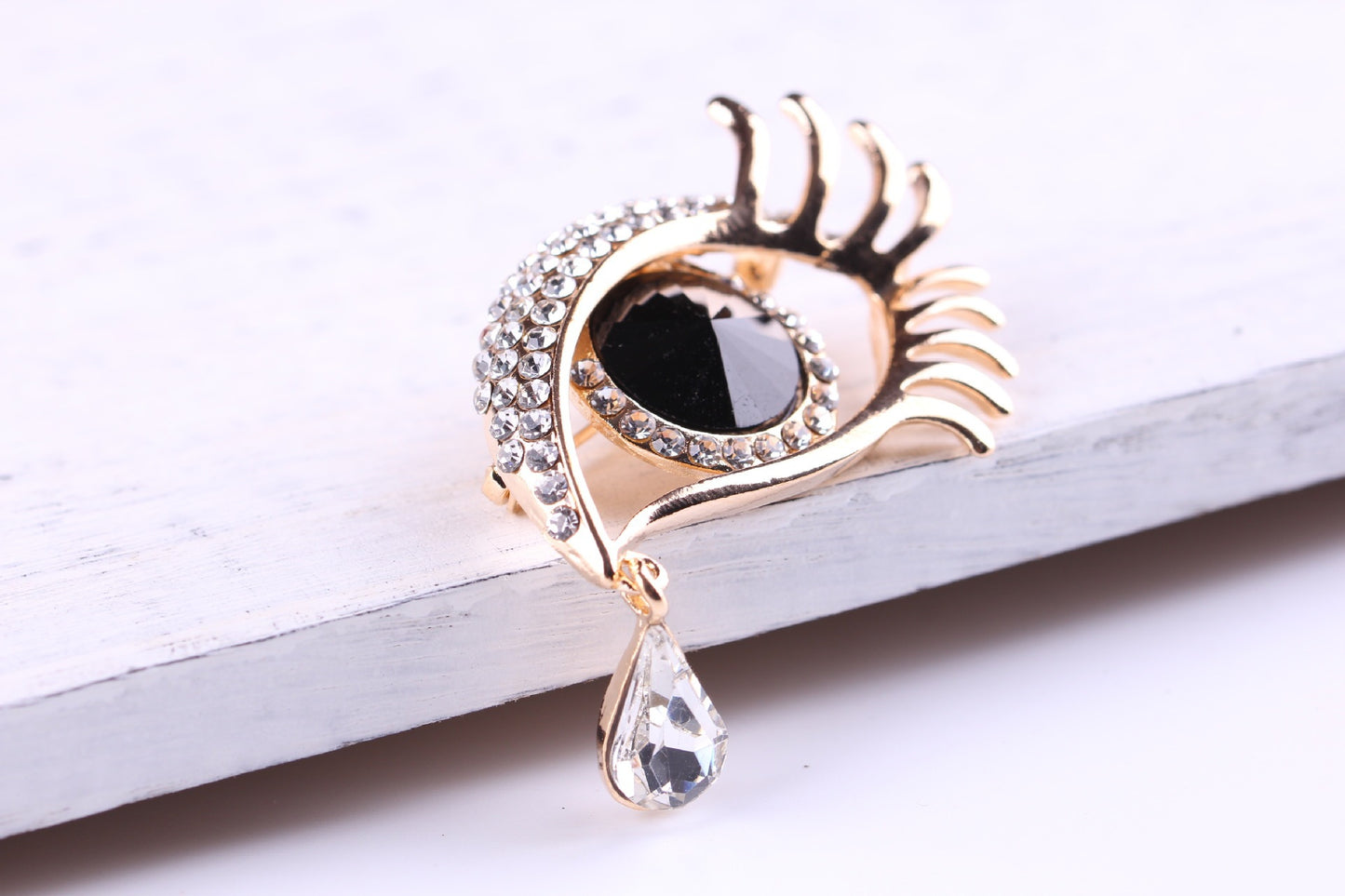 Diamond Eye Teardrop Brooch