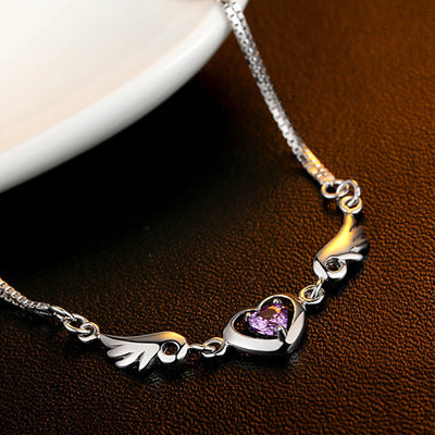 Guardian Angel Heart Bracelet 925 Sterling Silver