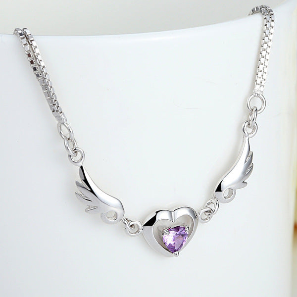 Guardian Angel Heart Bracelet 925 Sterling Silver