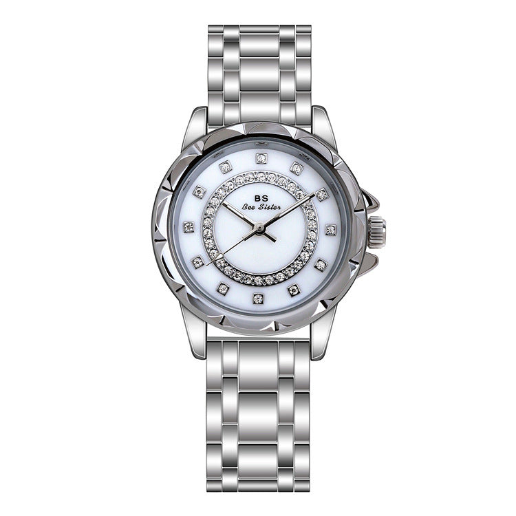 Exquisite Diamond-Accent Waterproof Quartz Watch