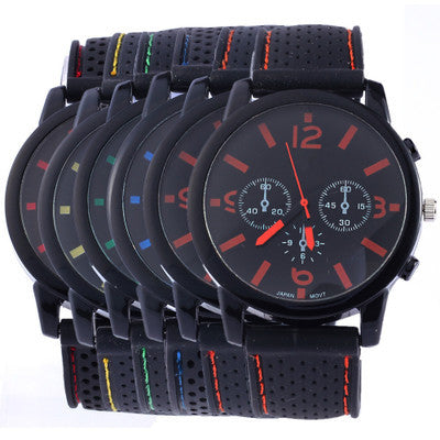 Sporty Quartz Watch with Breathable Strap