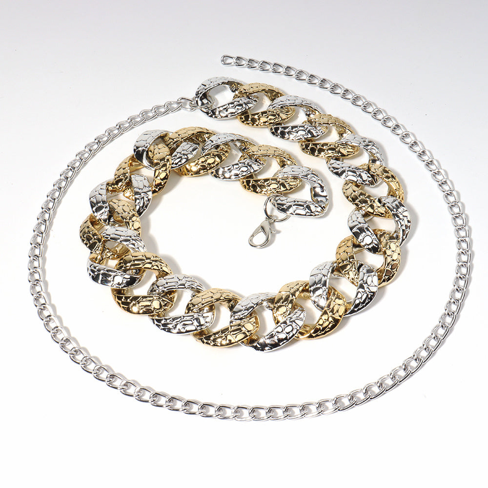 Dainty Punk Adjustable Waist Chain - Silver & Gold Waist Jewelry