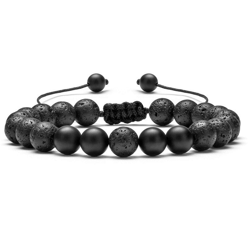 Striking Tiger Eye & Matte Black Agate Couple Bracelets