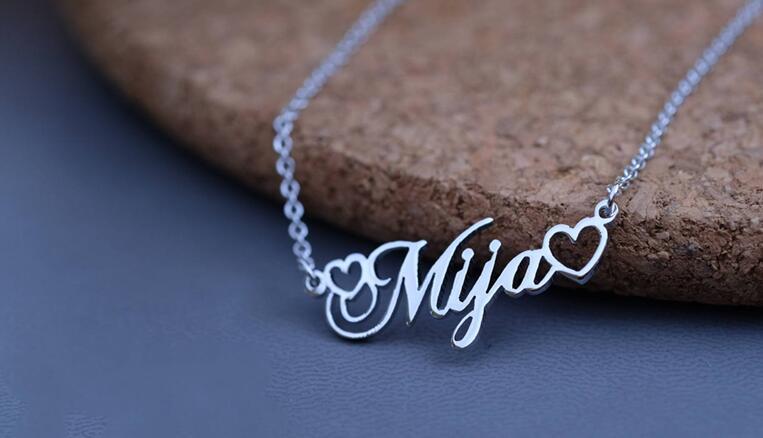 Custom Double Heart Name Necklace