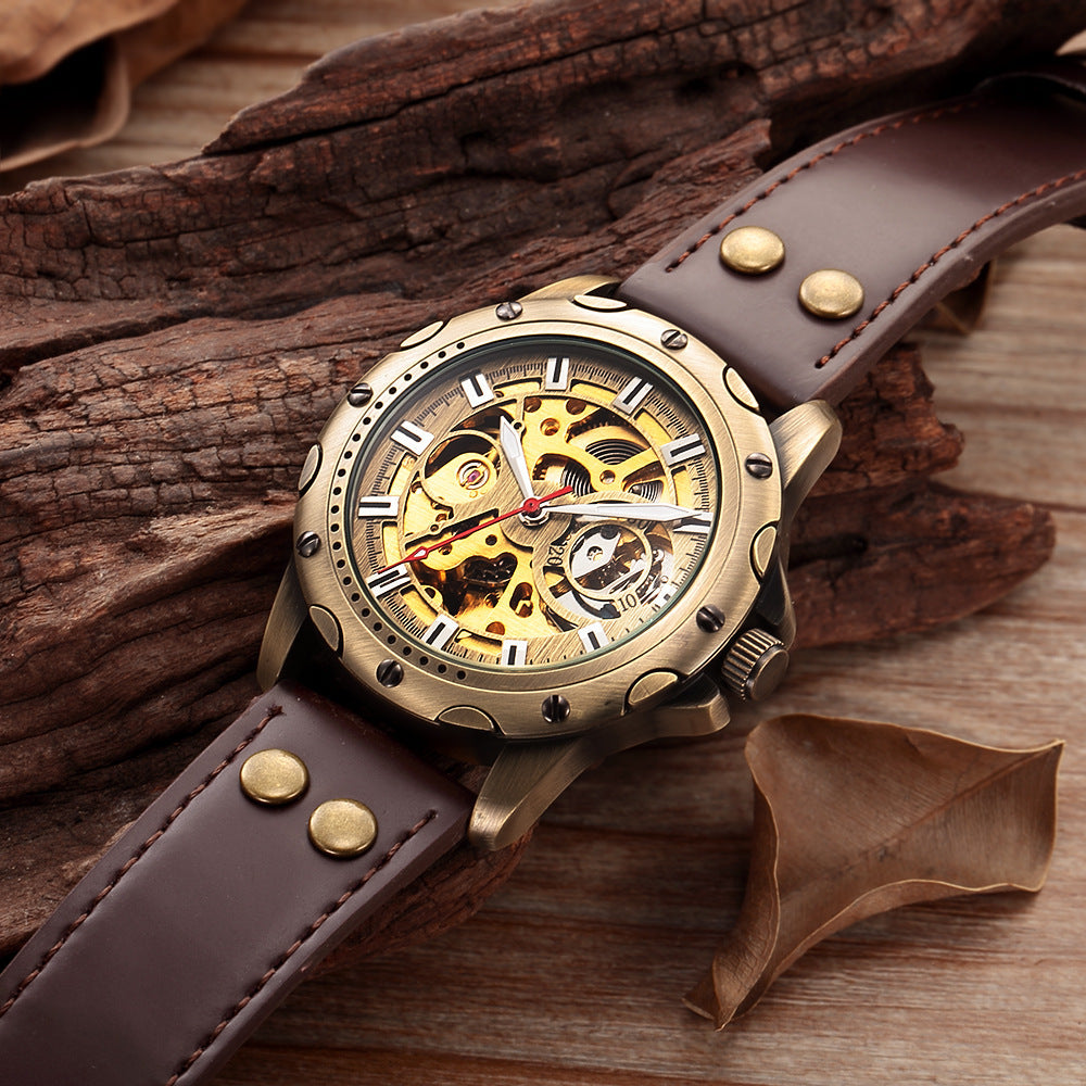 Men's Skeleton Steampunk Automatic Mechanical Watch