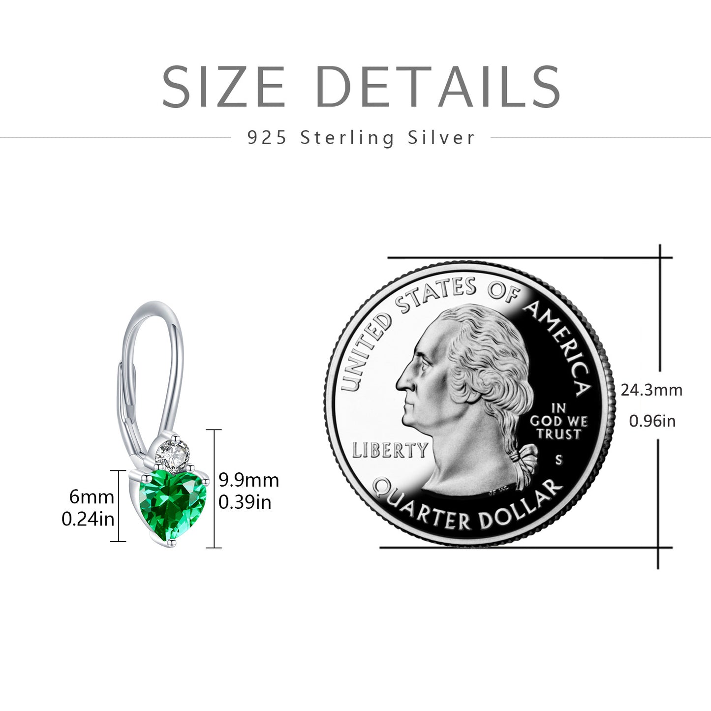 Dazzling Heart & Round Zirconia Sterling Silver Earrings