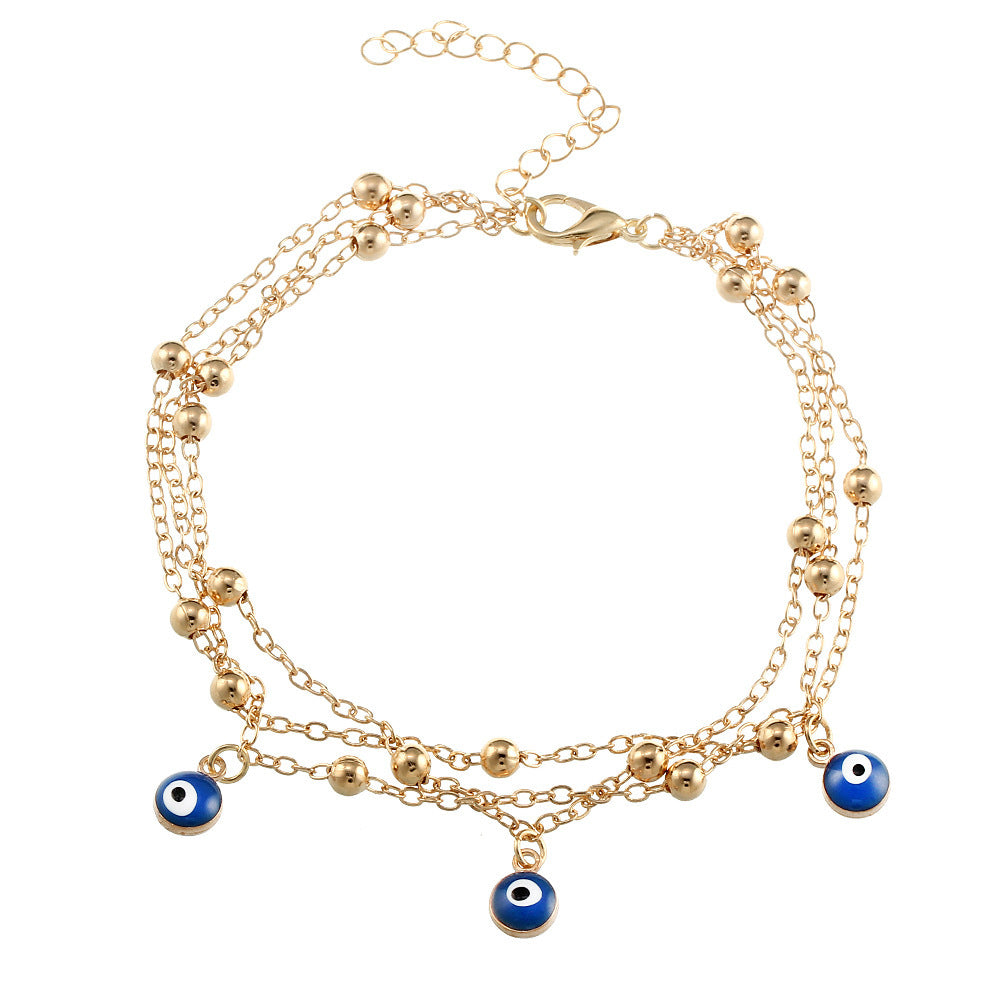 Evil Eye Beads Anklet - Bohemian Beach Foot Bracelet