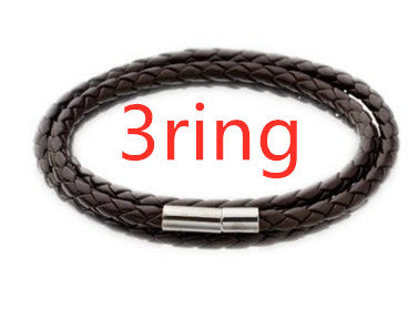 Personalized Braided Leather Name Bracelet for Men
