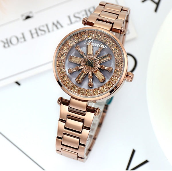 Women's Elegant Quartz Watch with Fine Steel Band