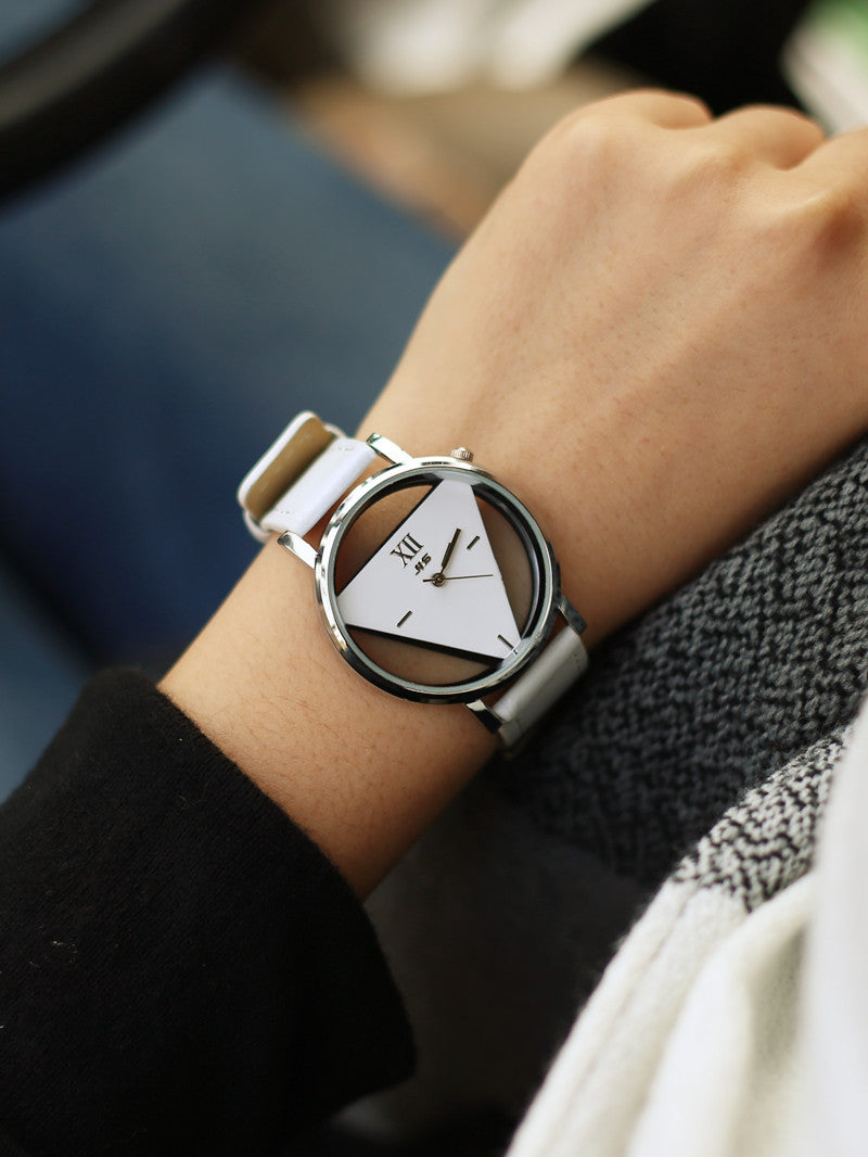 Triangle Cutout Quartz Couple Watch