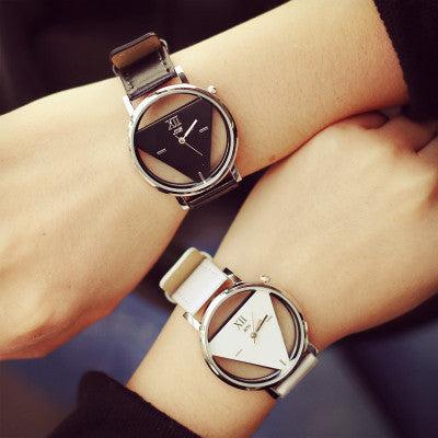 Triangle Cutout Quartz Couple Watch