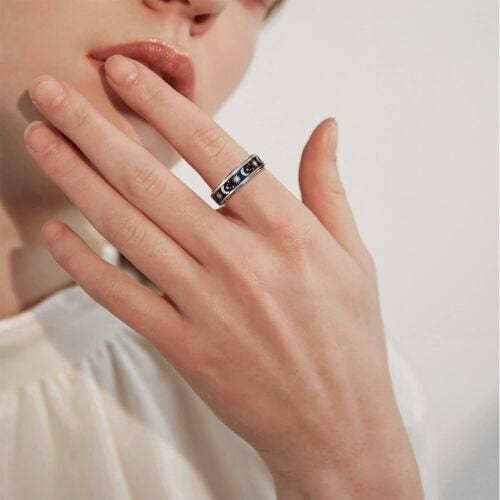 Stainless Steel Rotatable Spinner Ring for Anxiety Relief
