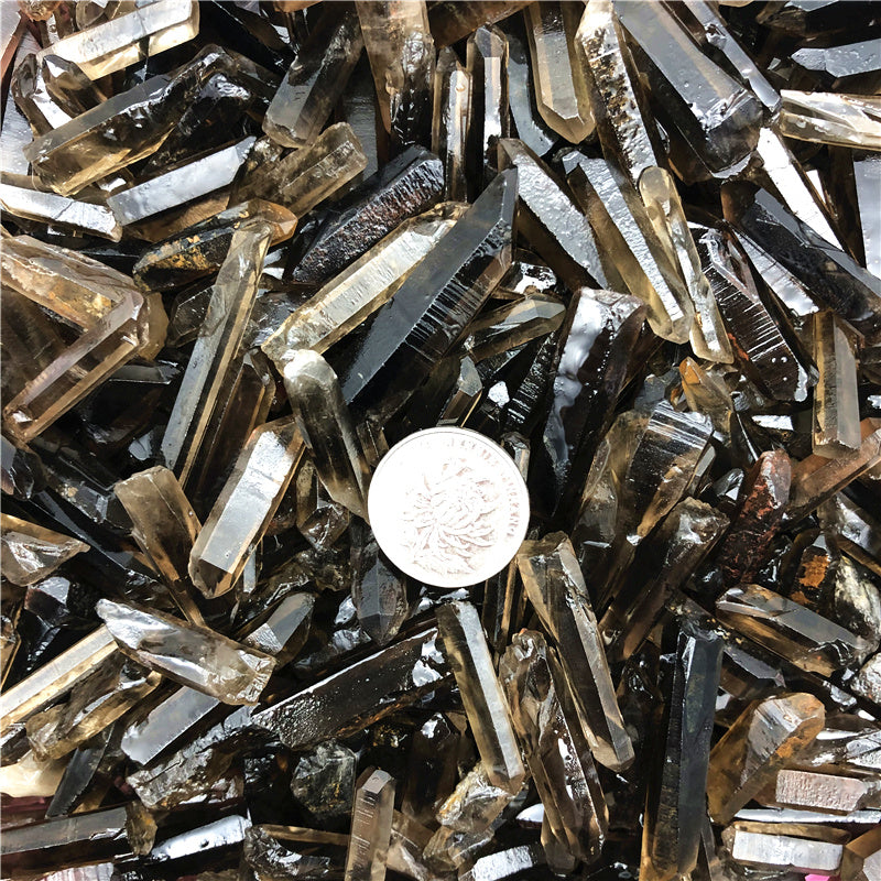 Natural Citrine Single-Pointed Hexagonal Prism Ornaments