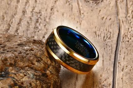 Sleek Tungsten Steel Carbon Fiber Ring