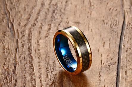 Sleek Tungsten Steel Carbon Fiber Ring