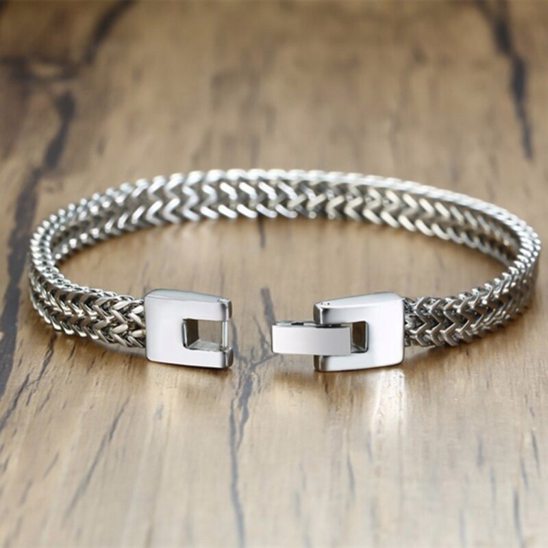 Stylish Stainless Steel Link Chain Bracelet for Men