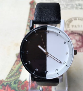 Contemporary Black & White Quartz Watch