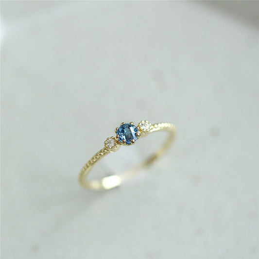 Ocean Blue Rhinestone Bohemian Ring