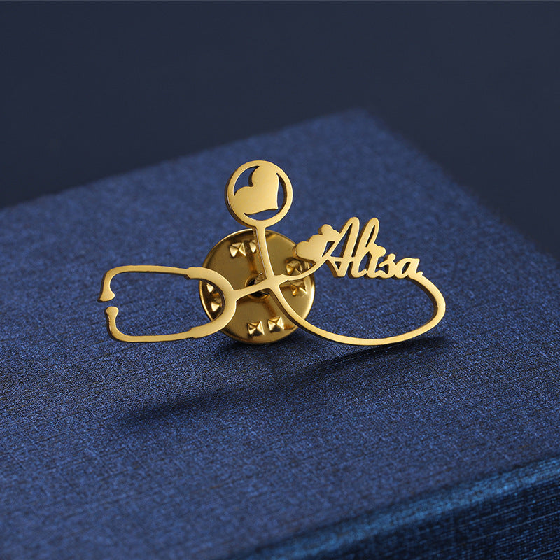 DIY Name Letter Stethoscope Brooch