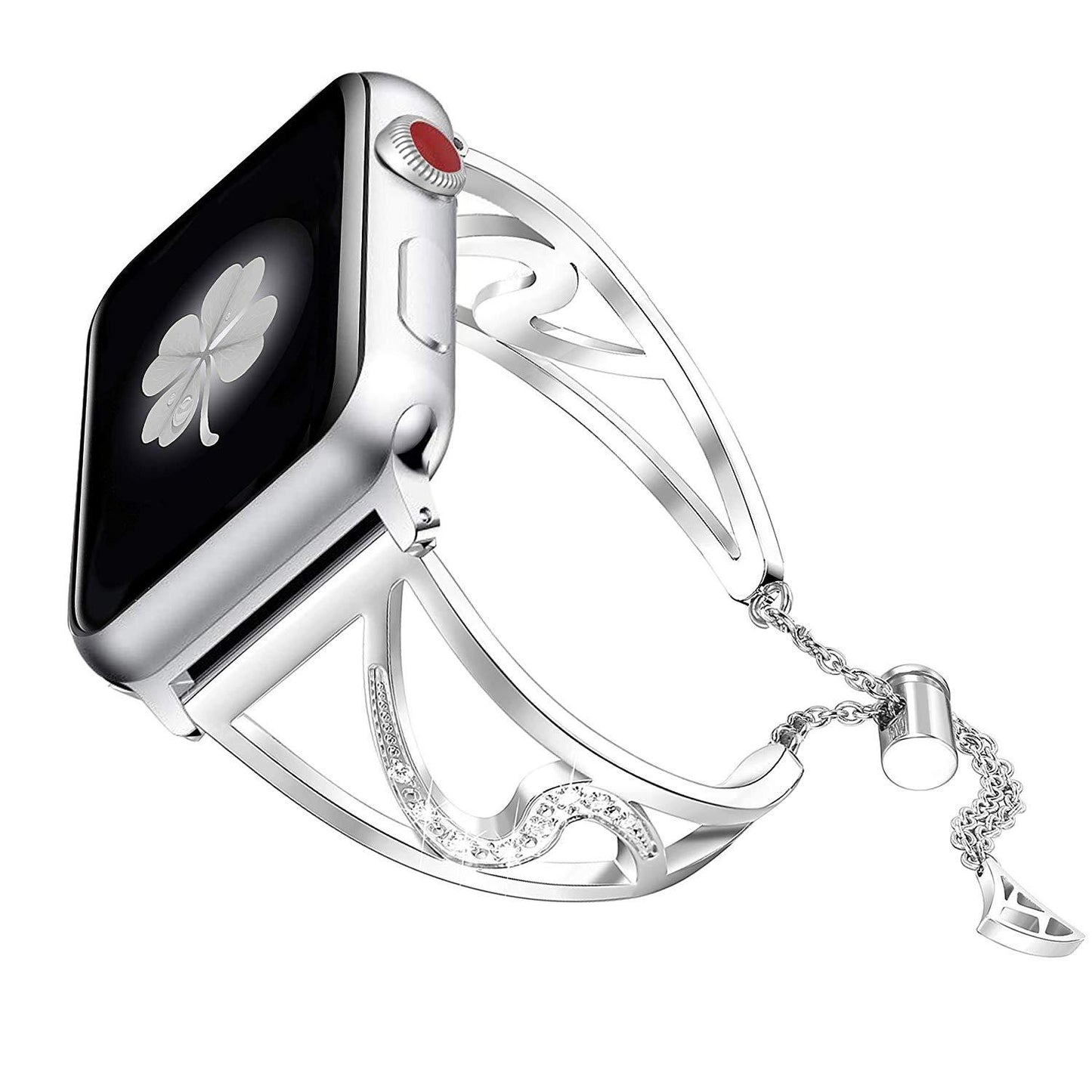 S-Shaped Diamond Stainless Steel Watch Strap for Apple Watch