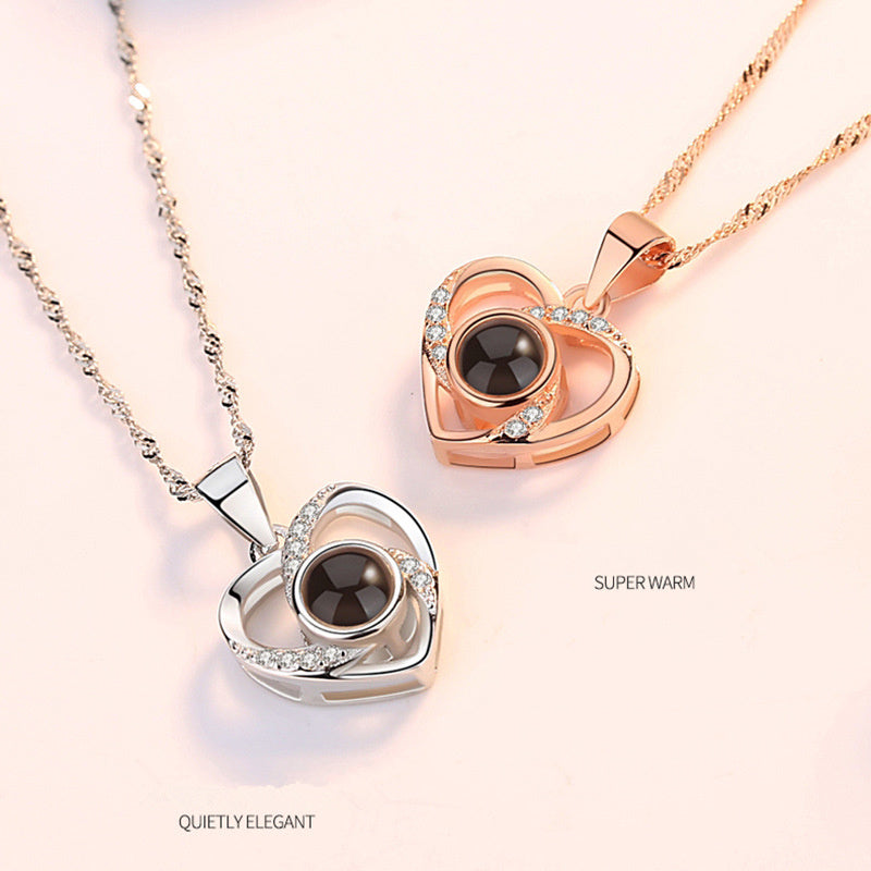 Romantic Photo Projection Heart Necklace