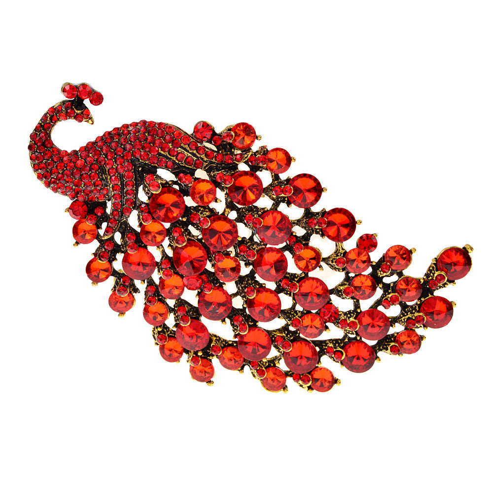 Colorful Peacock Metal Brooch