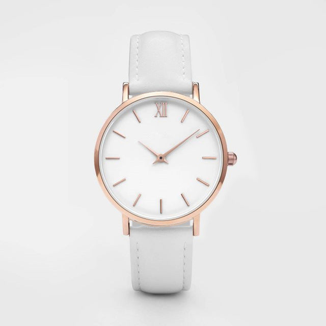 Simple & Stylish Women's Leather Quartz Watch