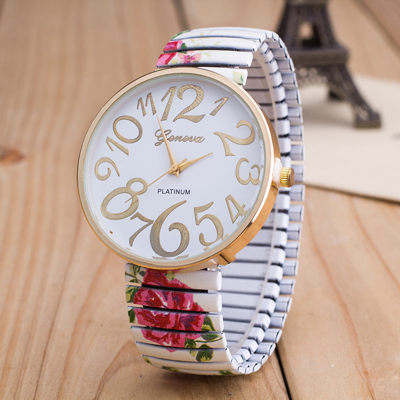 Fashionable Elastic Band Women's Quartz Watch