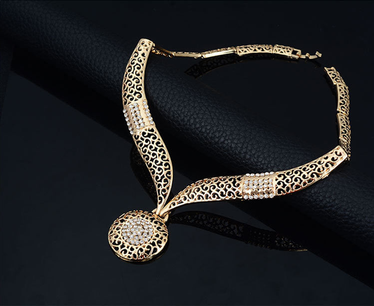 Luxury Rhinestone Four-Piece Jewelry Set