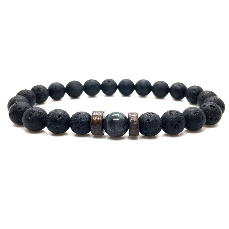 Unique Men's Volcanic Stone Bracelet