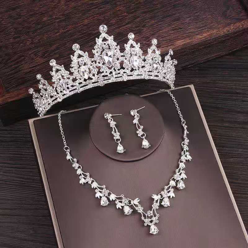 Rhinestone Bridal Crown and Jewelry Set