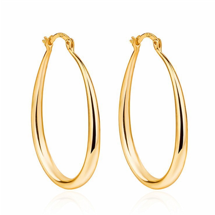 Geometric Oval Electroplated Earrings