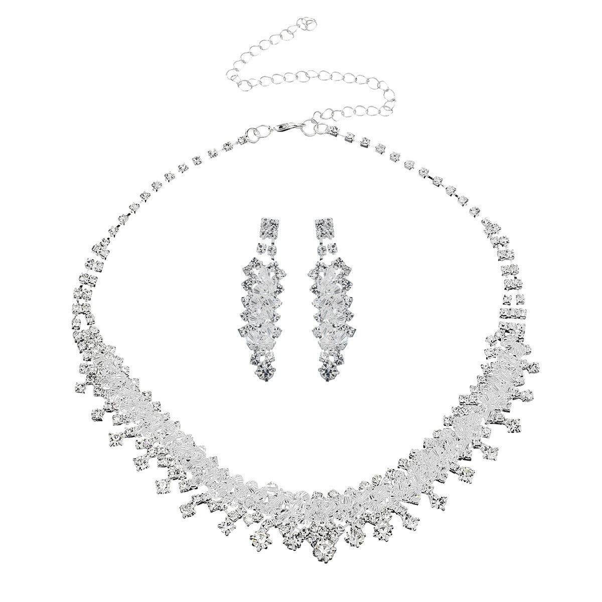 Royal Sparkle Tiara Set with Earrings and Necklace