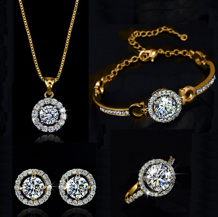 Zircon Crystal Four-Piece Jewelry Set