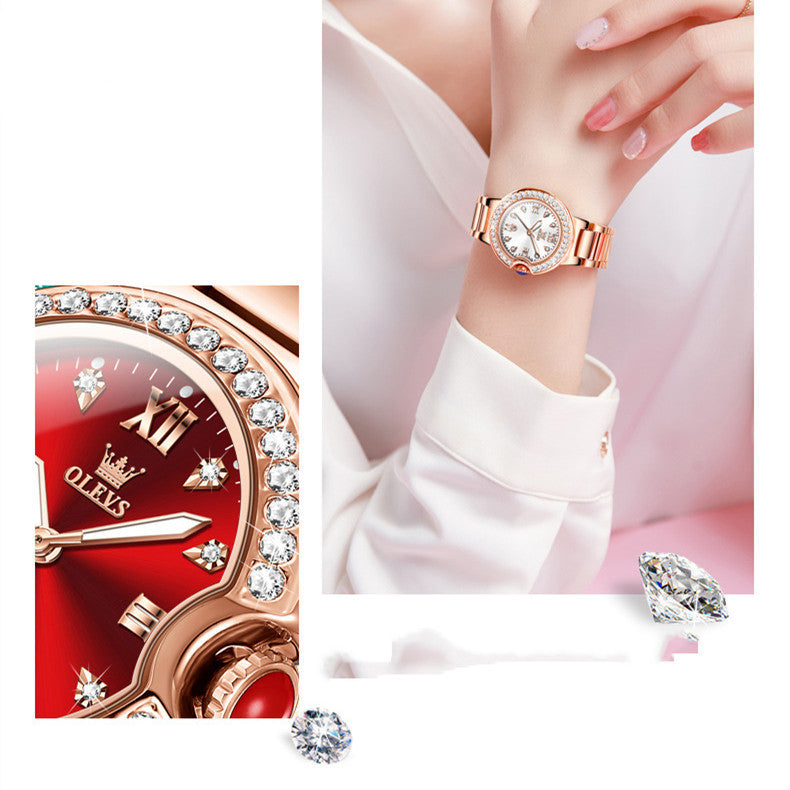 Elegant Rose Gold & Steel Ladies' Waterproof Watch