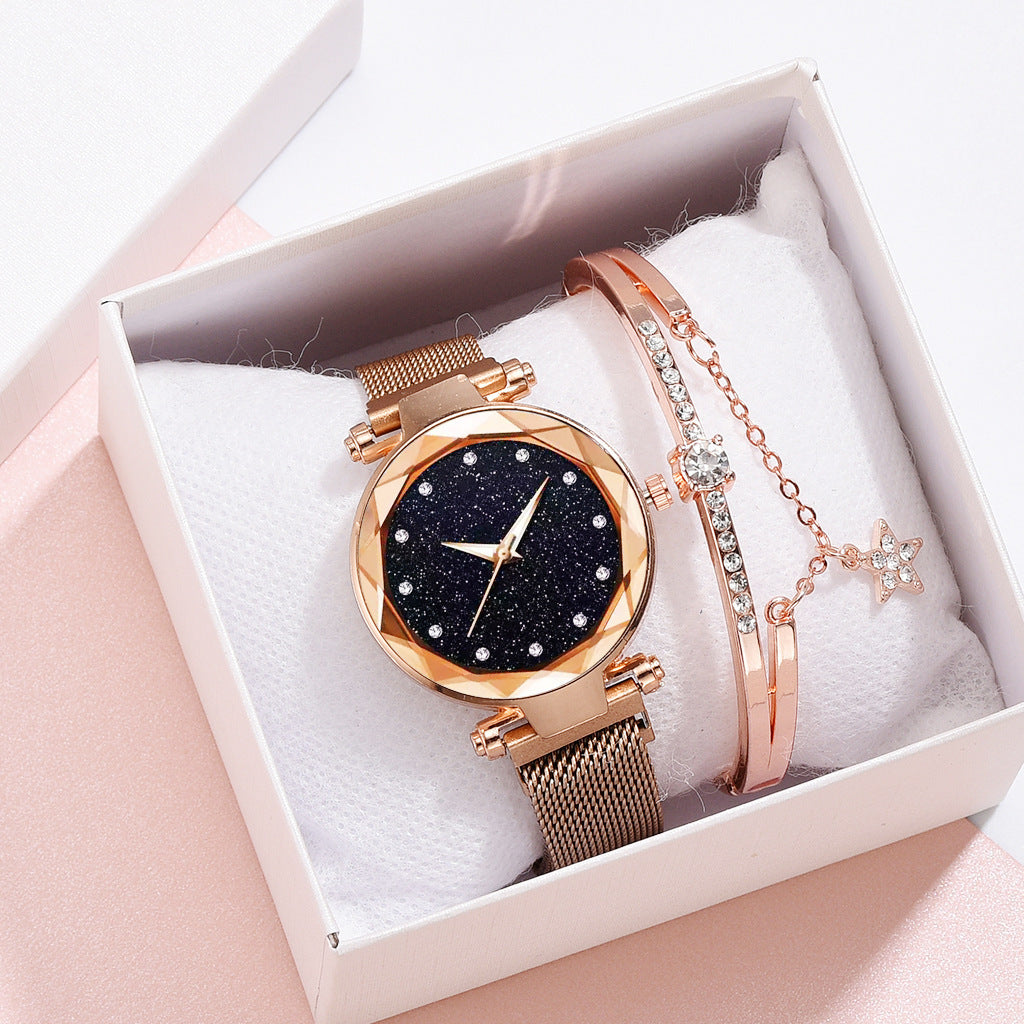 Celestial Charm Magnetic Bracelet Watch Set