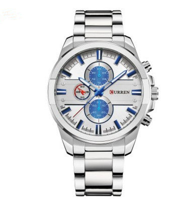 Full Steel Round Quartz Wristwatch