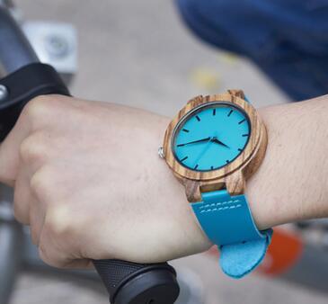Natural Ebony & Leather Couple's Watch