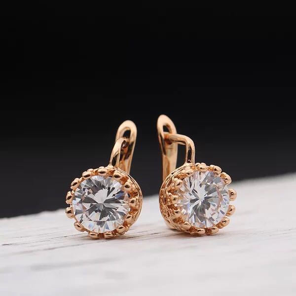 Rose Gold Plated CZ Flower Designer Pendant Set with White Stones