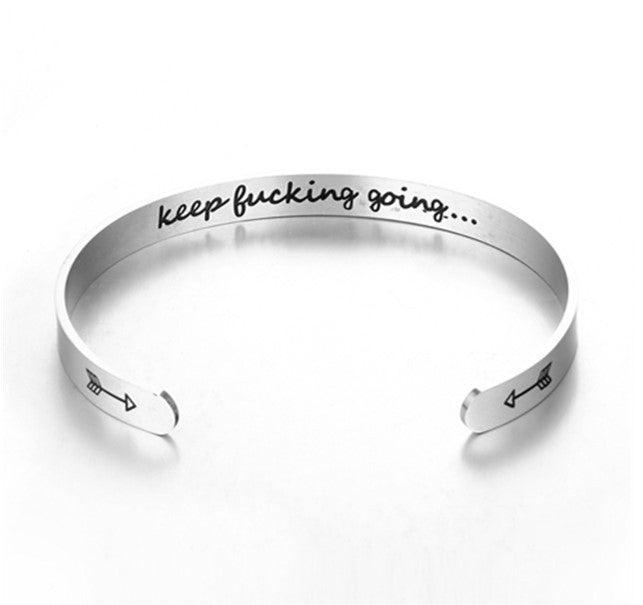 Inspirational Stainless Steel Cuff Bracelet