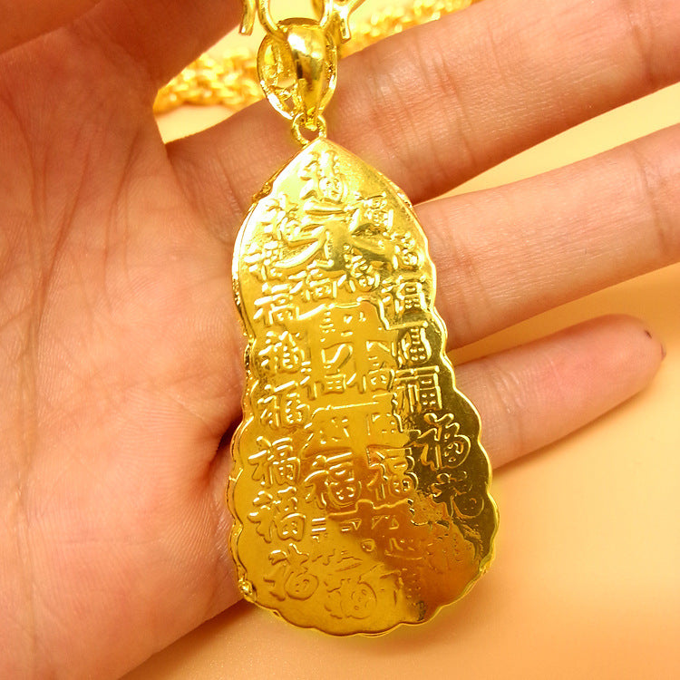 Sacred Radiance: 24K Gold Plated Buddha Amulet with Hemp Rope Chain