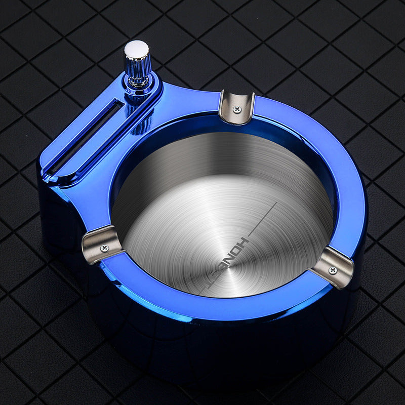 Multifunctional Metal Ashtray with Permanent Match Lighter