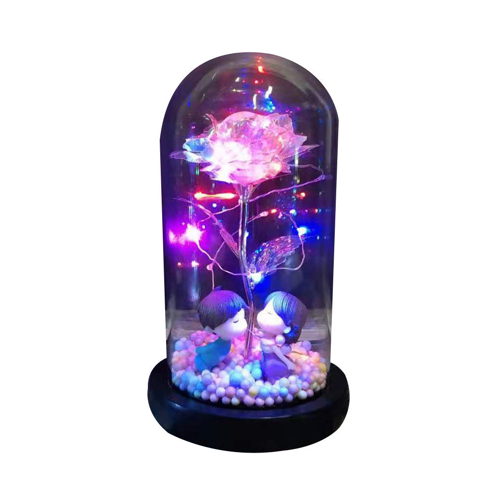 Eternal Rose in Glass Flask