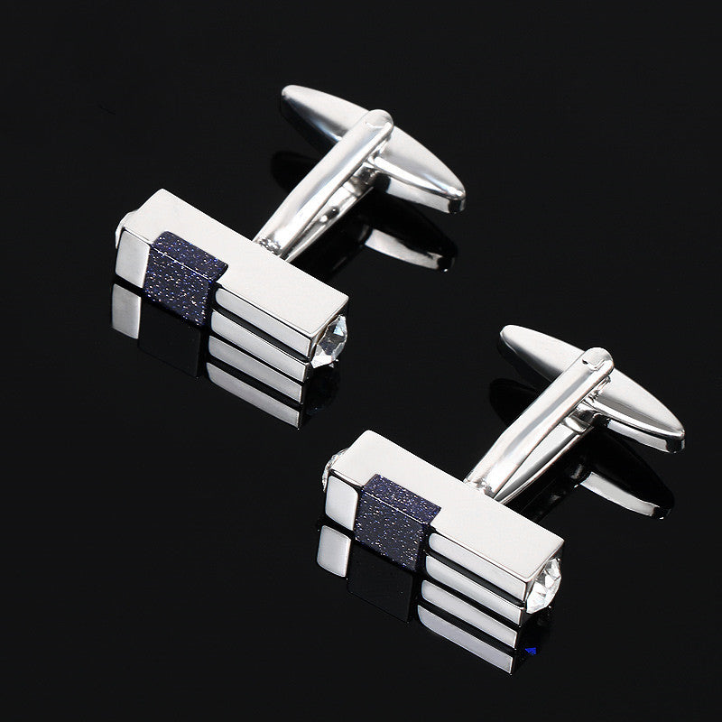 Men's Light Luxury Business Cufflinks with Starry Sky Stone