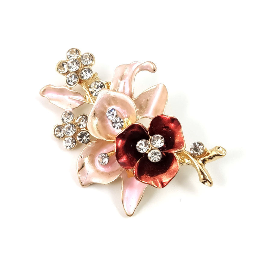 Diamond Flower Corsage Brooch
